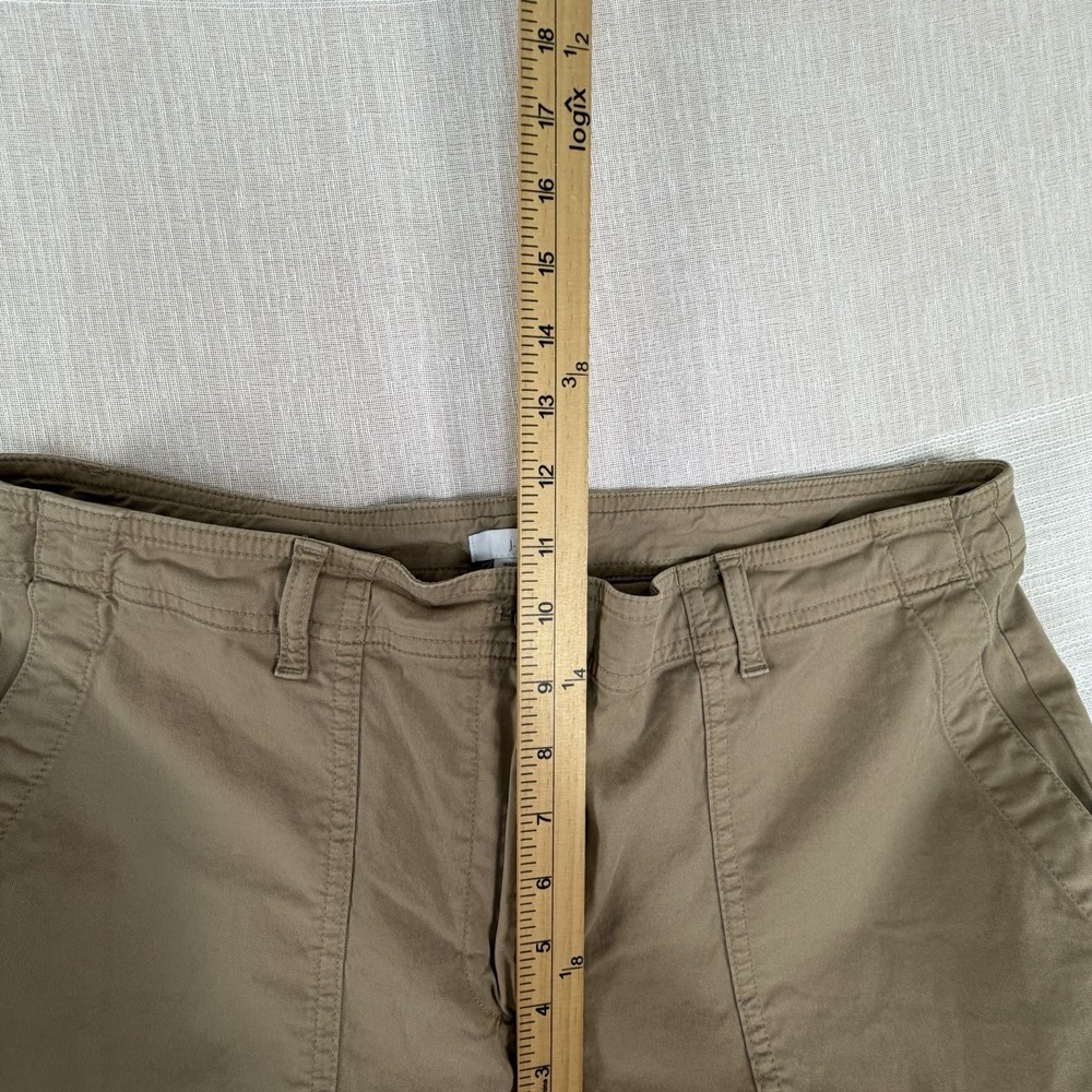 J. Jill Pima Cotton Patch Pocket Cuffed Women's Crop Pants 10 Khaki Stretch $89 - Picture 5 of 9